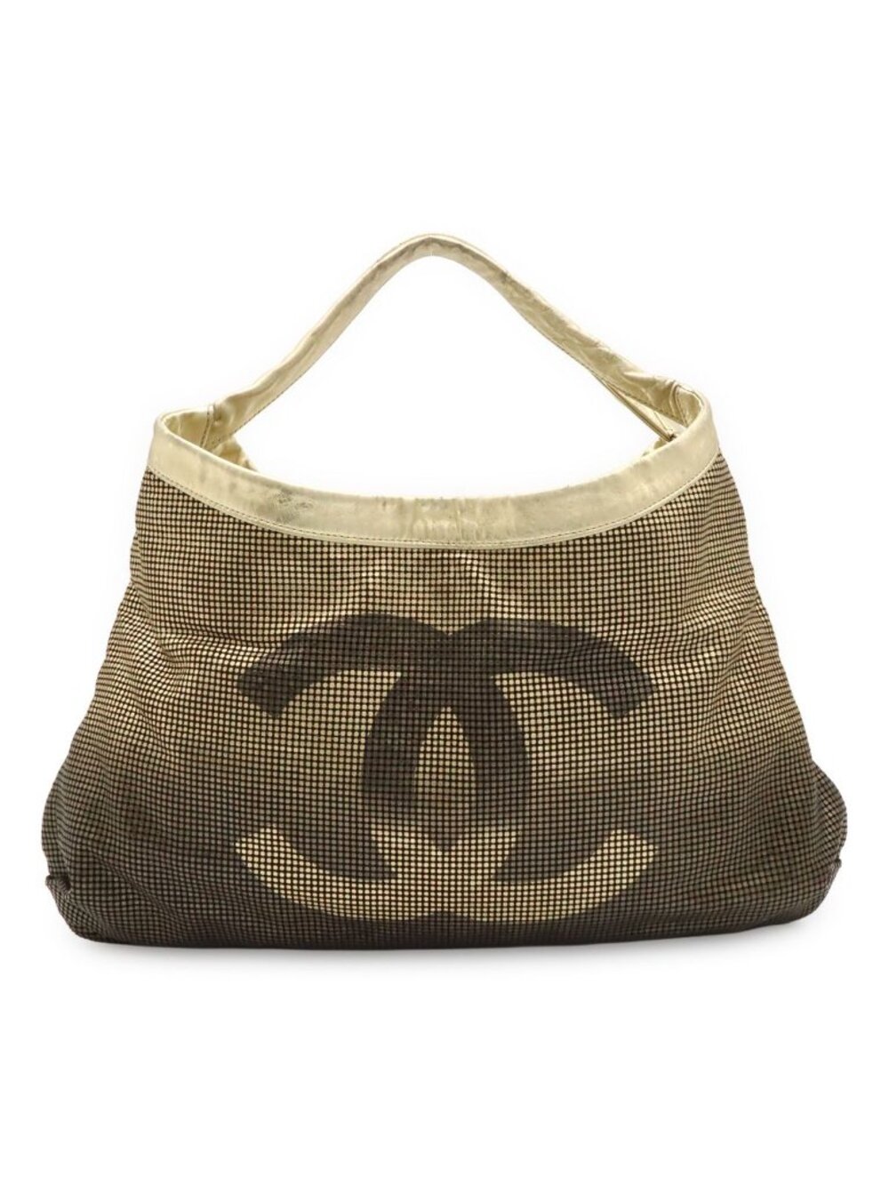 Chanel Hollywood Hobo Shoulder Bag Gradient Sequin Leather Gold Black